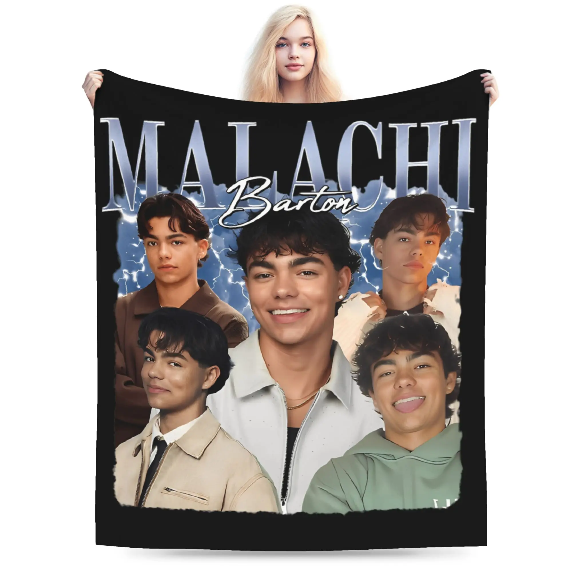 Malachi Barton Actor Blanket Flannel Autumn/Winter  Breathable Lightweight Thin Throw Blankets for Home Car Bedding Throws