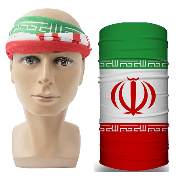 

Brand New Islamic Republic of Iran Flag Head Cover for Men and Women UV and Dust Resistant Breathable Neck Cover for Cycling