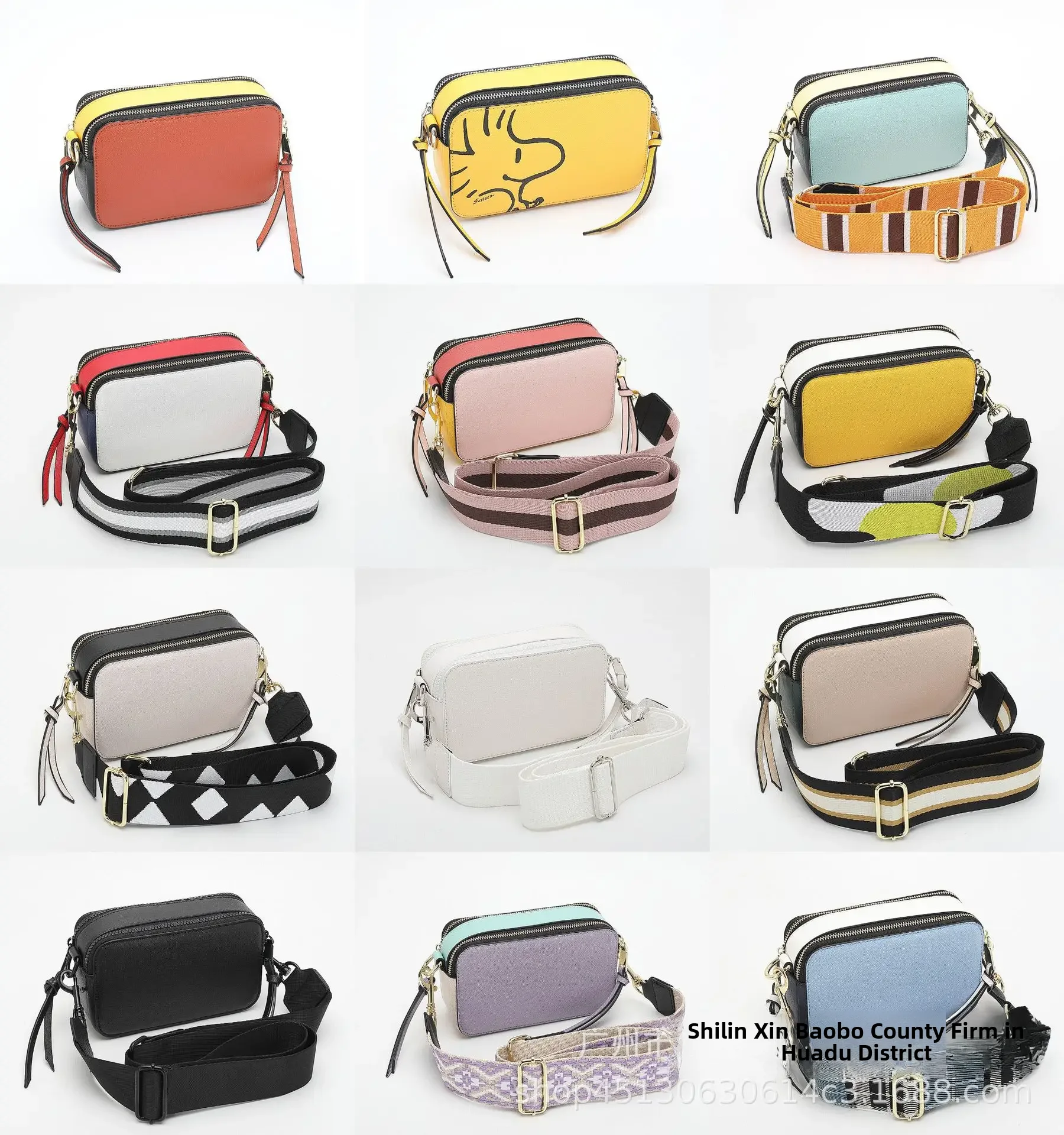 Mackenzie Color Blocking Camera Bag Wide Weave Belt Single Shoulder Crossbody Bag In Blank For European American Brands