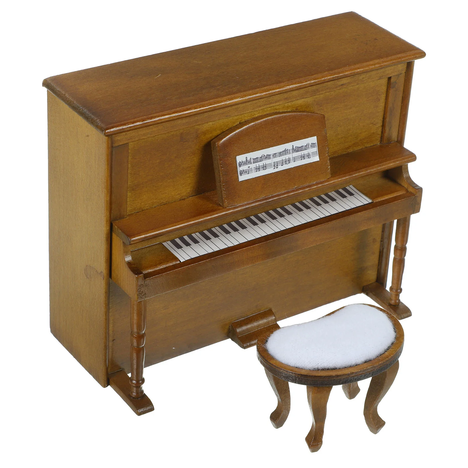 Poppenhuis Mini-meubelmodel Staande piano en bank Decoratieve ornamenten Set Miniatuurdecoratie Miniaturen Accessoires