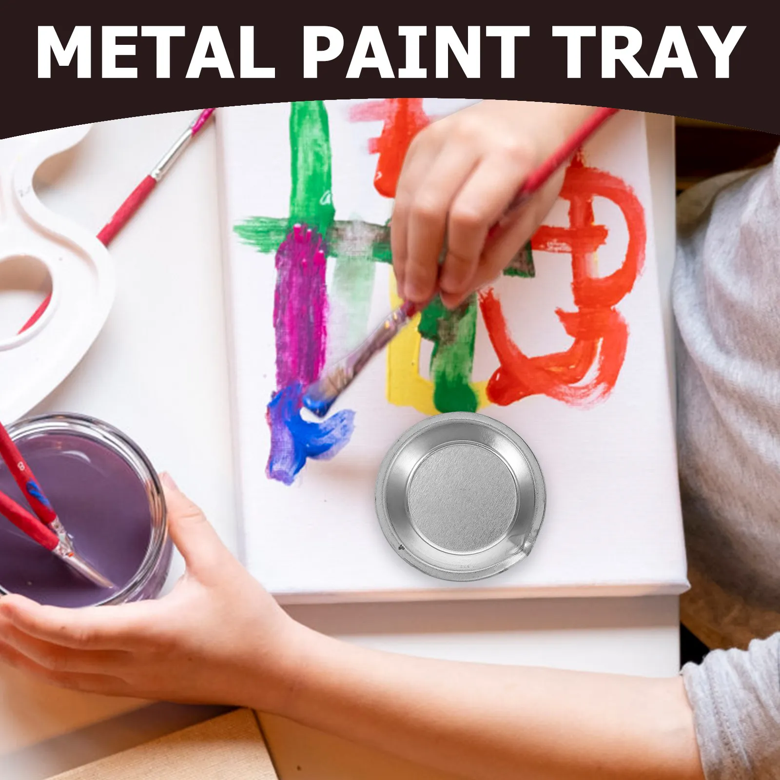 13-Piece Ergonomic Metal Paint Tray Set for Easy Color Blending – Reusable Modeling & Painting Palette