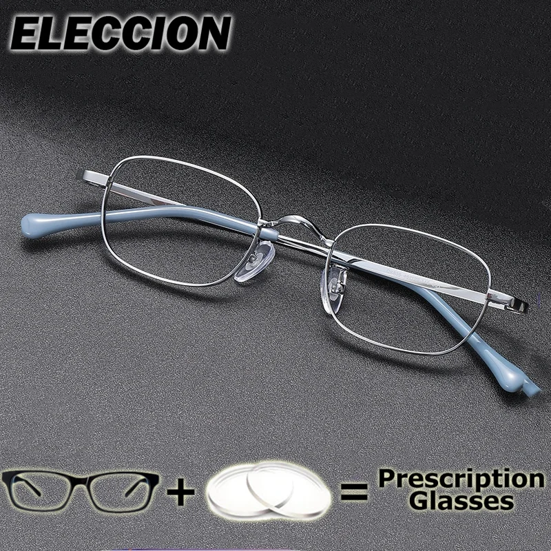 ELECCIOPN نظارات طبية من سبائك التيتانيوم إطار نظارات للنساء والرجال خفيف للغاية للكمبيوتر نظارات بصرية مضادة للأشعة الزرقاء #4
