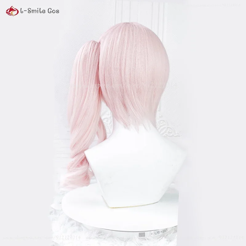 شعر مستعار من Akiyama Mizuki تأثيري مع مشبك ذيل حصان مجعد للنساء ، شعر مستعار Amia ، مقاوم للحرارة ، قبعة شعر اصطناعية ، شعر مستعار أنيمي وردي Mzk