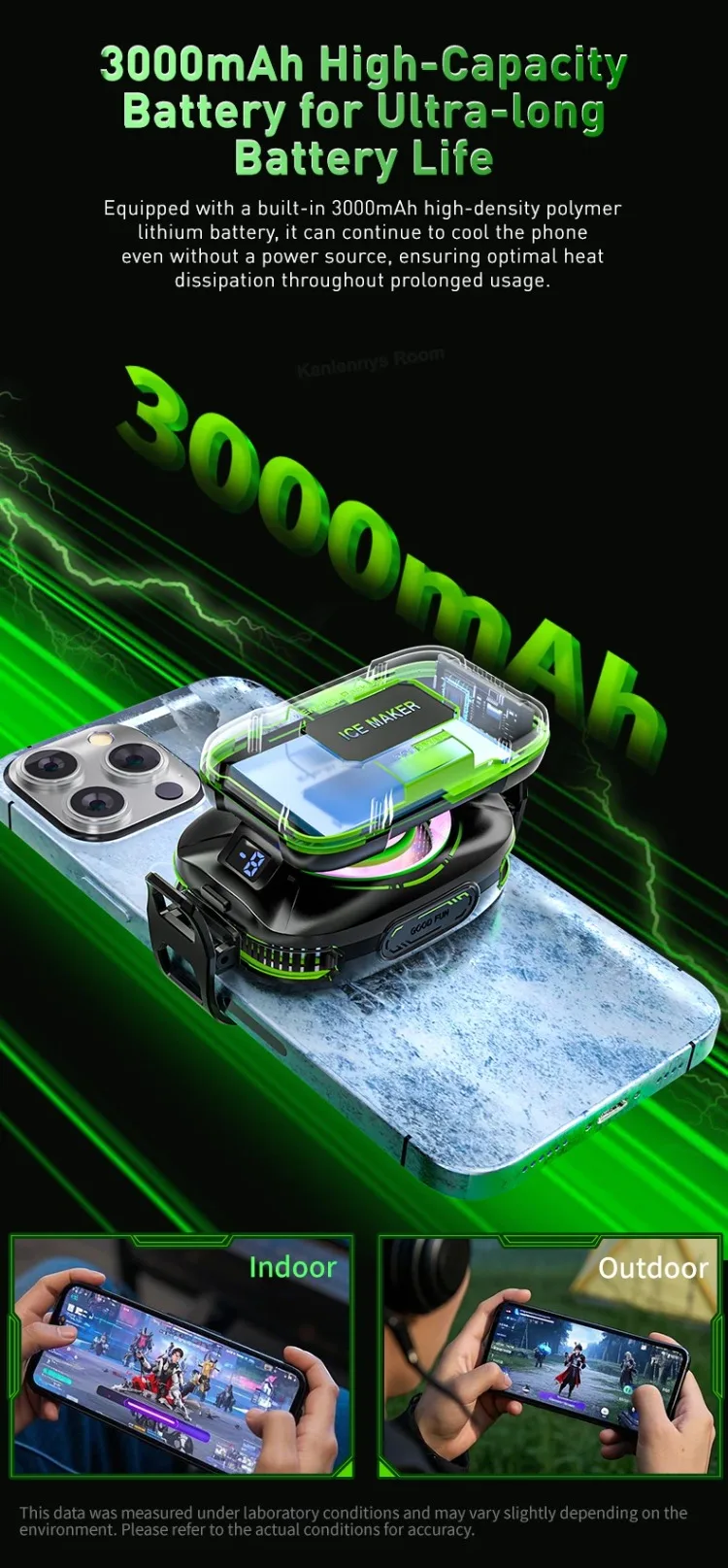 NEW JS85 Phone Silent Cooler Semiconductor Magnetic/ Back-clip Ice Freeze Cooling Radiator with 3000mAh Battery 3 Gears Display