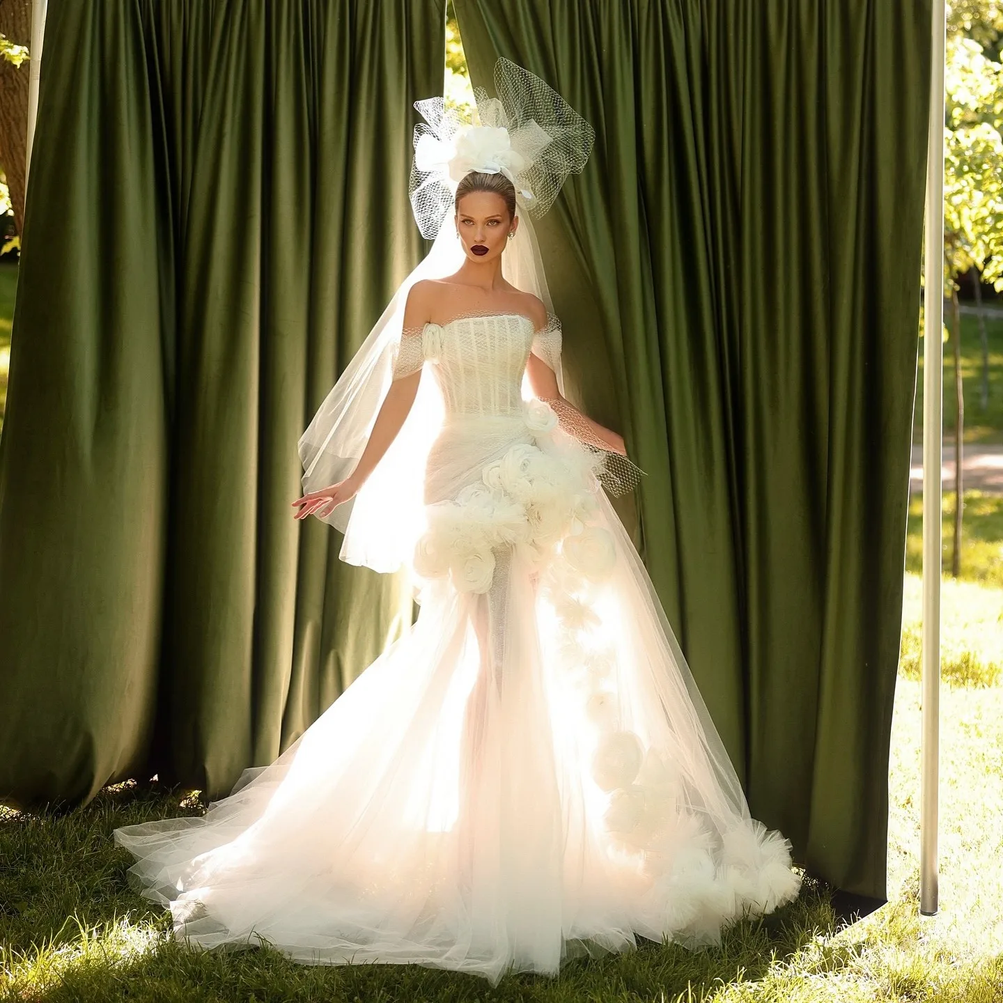 Vestidos De Noiva De Flor Artesanal Com Um Espartilho Bustier Para Mulheres, Vestido De Noiva Longo, Jardim Bonito, Vestido De Festa Formal, Nova Couture