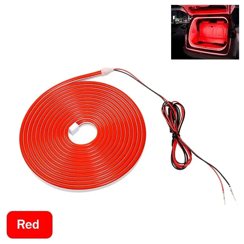 Lampu LED Strip Universal 4m Plug and Play untuk Bagasi Mobil, Penerangan Modifikasi Tahan Air Fleksibel 12V Baru