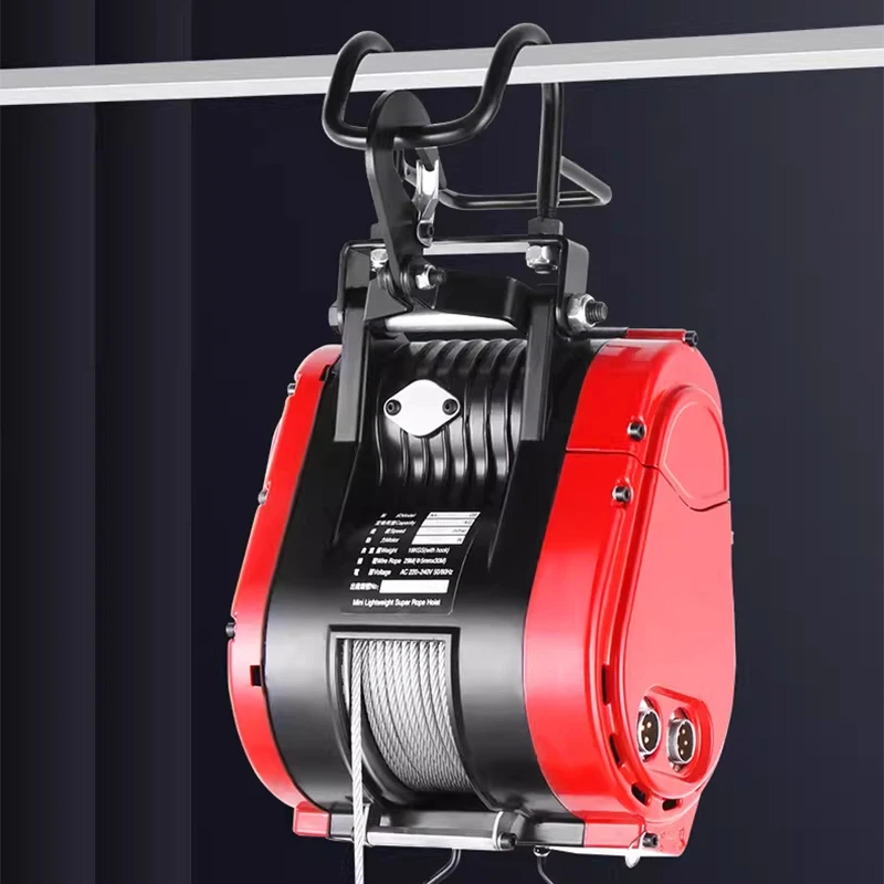 220V Electric Chain Hoist with Brushless Inverter-Controlled Lifting Platform and Winch, 100–300KG Load Capacity, Two-Speed Lift
