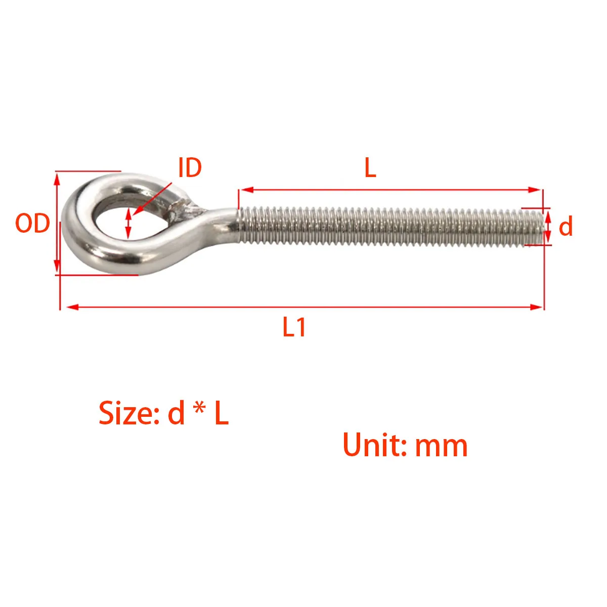 

304 Stainless Steel Sheep Eye Screw/open/close/eyebolt M3 M4 M5 M6 M8 M10 M12