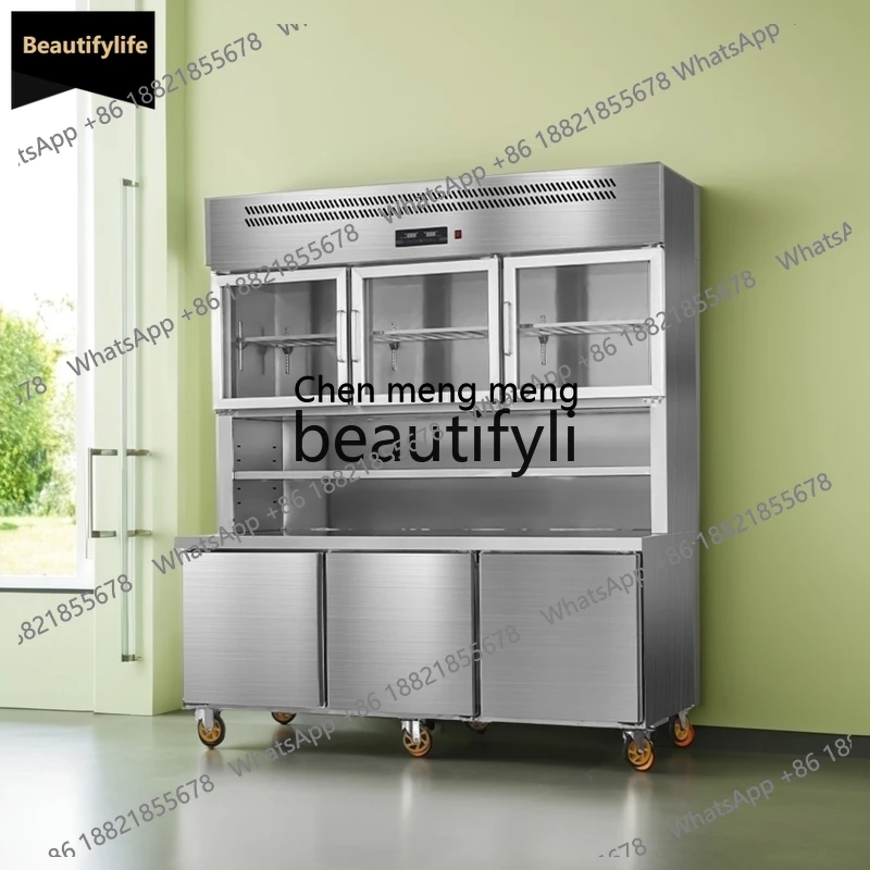 

a601 Stainless Steel Cabinet Commercial Kitchen Refrigerated and Frozen Integrated Dual Temperature Display Cabinet