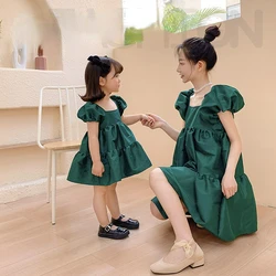 Mother and Daughter Matching Clothes Summer New Women Girls Party Dresses Family Matching Outfits Baby Girl Princess Dress