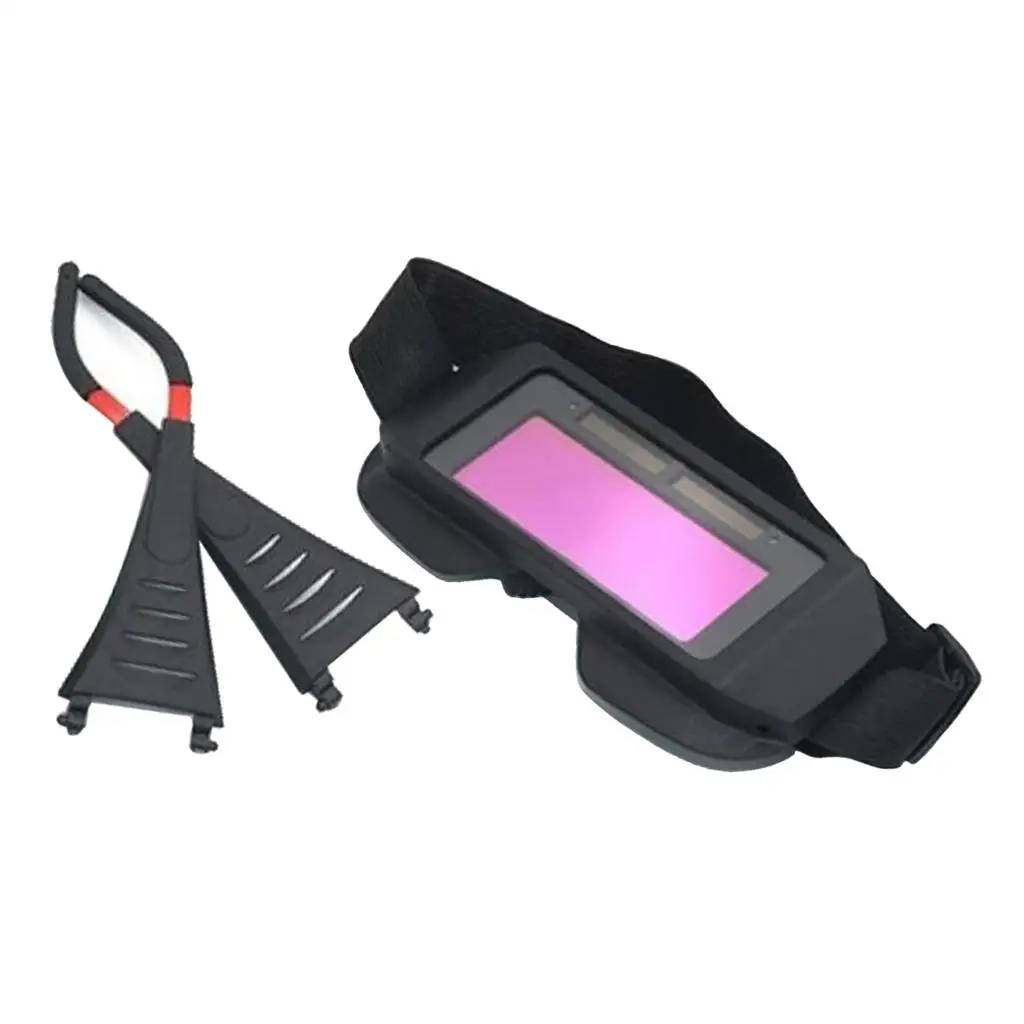 

Solar Powered Welder Goggles with Headband Helmet Anti- Protective Goggles PC Glasses Adjustable Frame