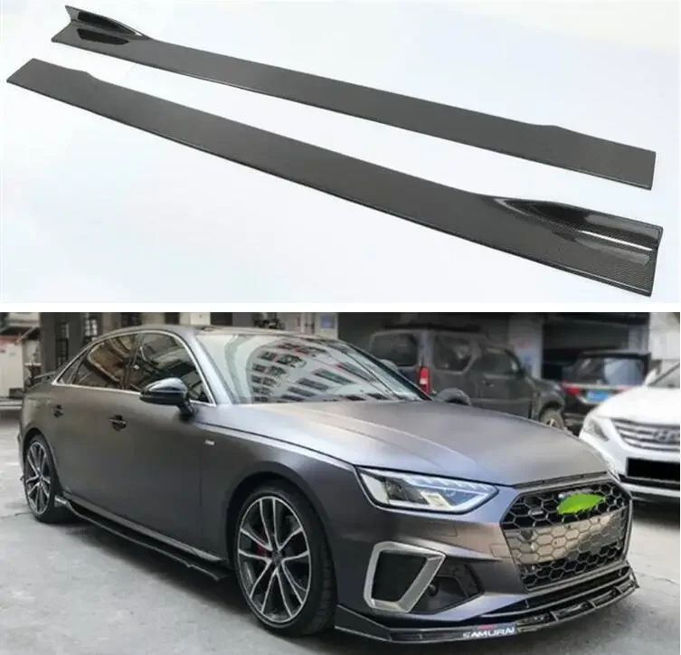 For Audi A4 S4 RS4 SLINE B9 B10 2017 2018 2019 2020 2021 2022 2023 Side Panels Body Skirts Kit lip Cover Carbon Fiber