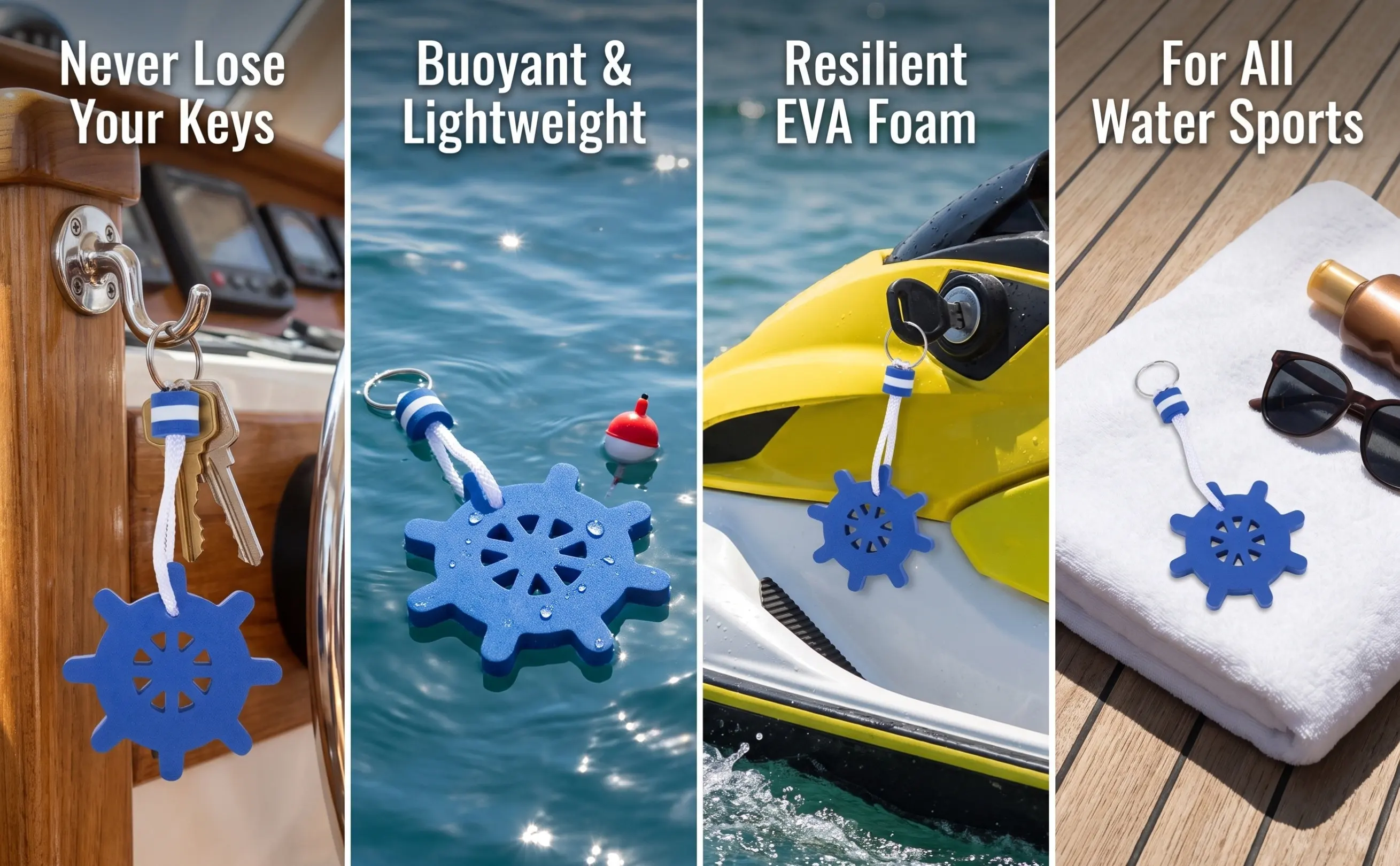 10Pcs Key Chain Float For For Fishing Keychain Eva Froth Swimming Sailing Boating Water Sports Surfing
