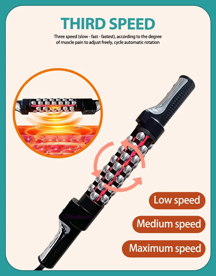 Advanced HandHeld Infrared Heated Inner Ball Roller Massager 360 Rotating Therapy for Weight Loss Cellulite Removal Body Massage