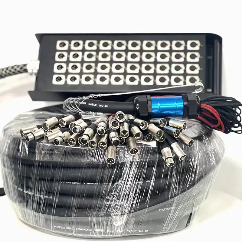 ODM/OEM Professional customized 10-50M PVC material 8 to 32 channels XLR Male&Female Snake Audio Cable Speaker Audio Processor