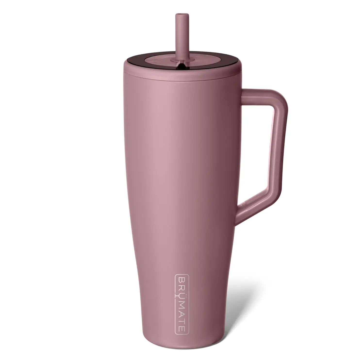 

40oz Insulated Tumbler with Handle & Straw, Leakproof Stainless Steel Cup Holder Friendly (Rose Taupe)