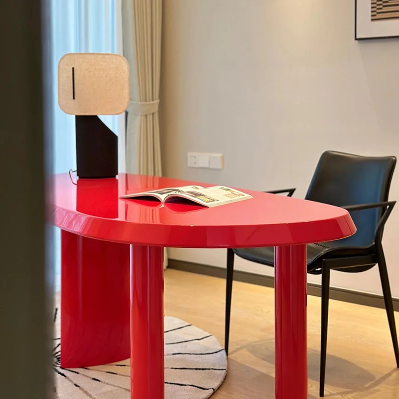 Cream style dining table modern minimalist creative Nakashimadai special-shaped desk