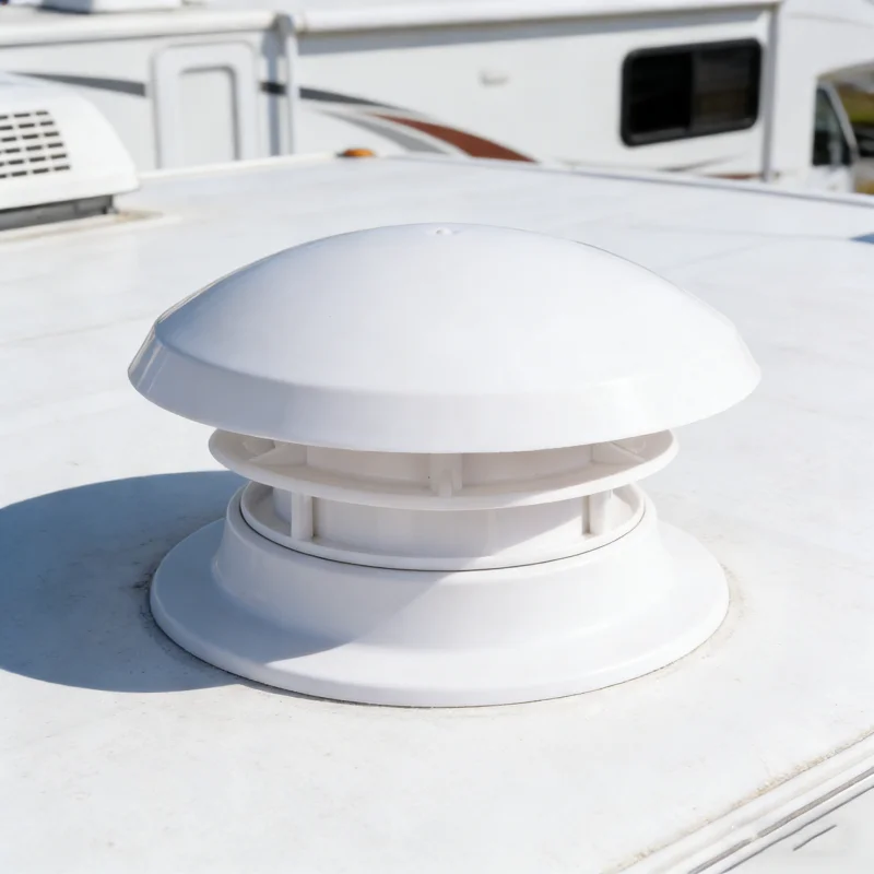 White Plastic Circular Mushroom Roof Vent Round Caravan Motorhome Ventilation Cooling Exhaust Fan Camper Accessories