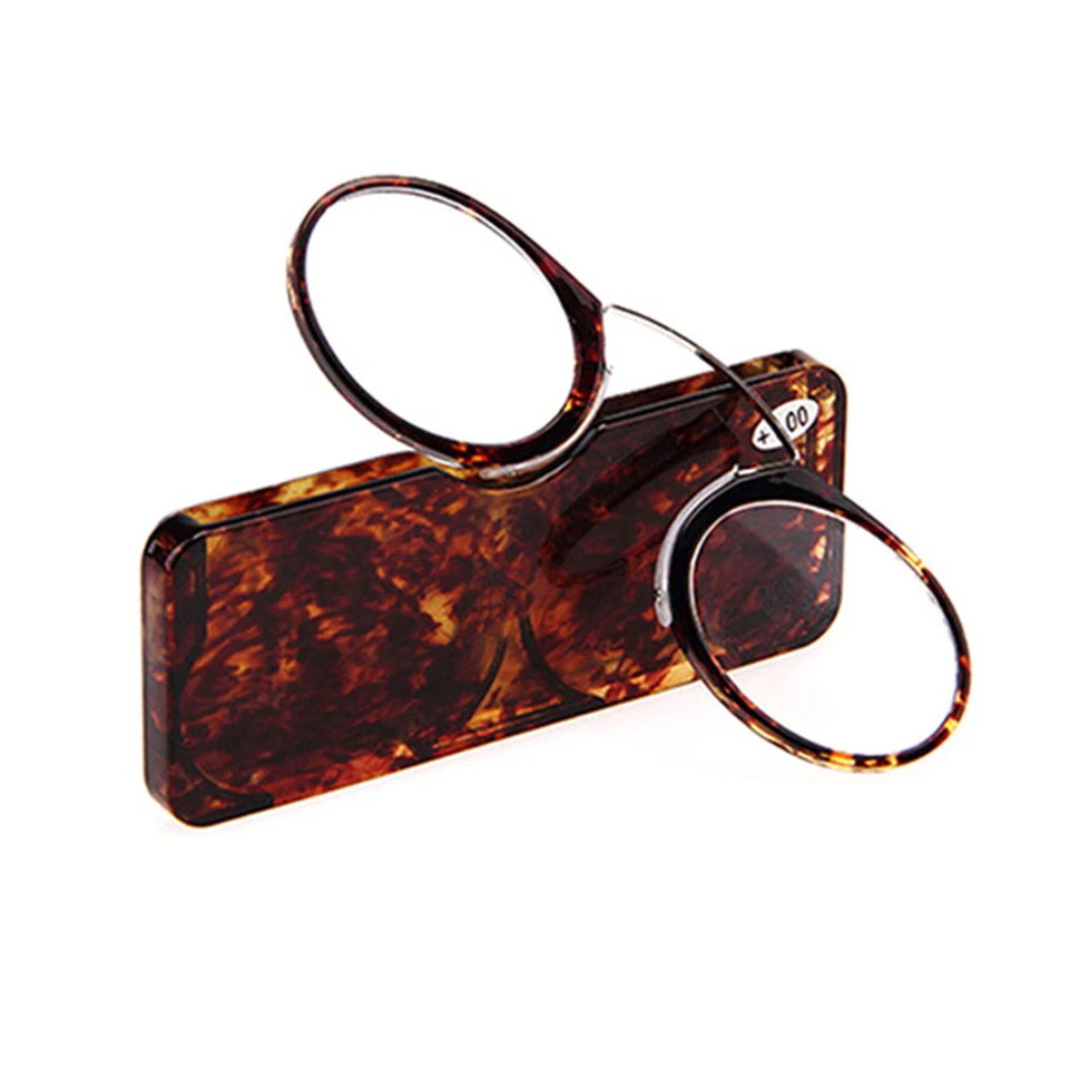 NONOR TR Clip Nose Bridge Mini-Lesebrille 1,0 bis 3,5 Tragbare Presbyopie-Brille mit Etui