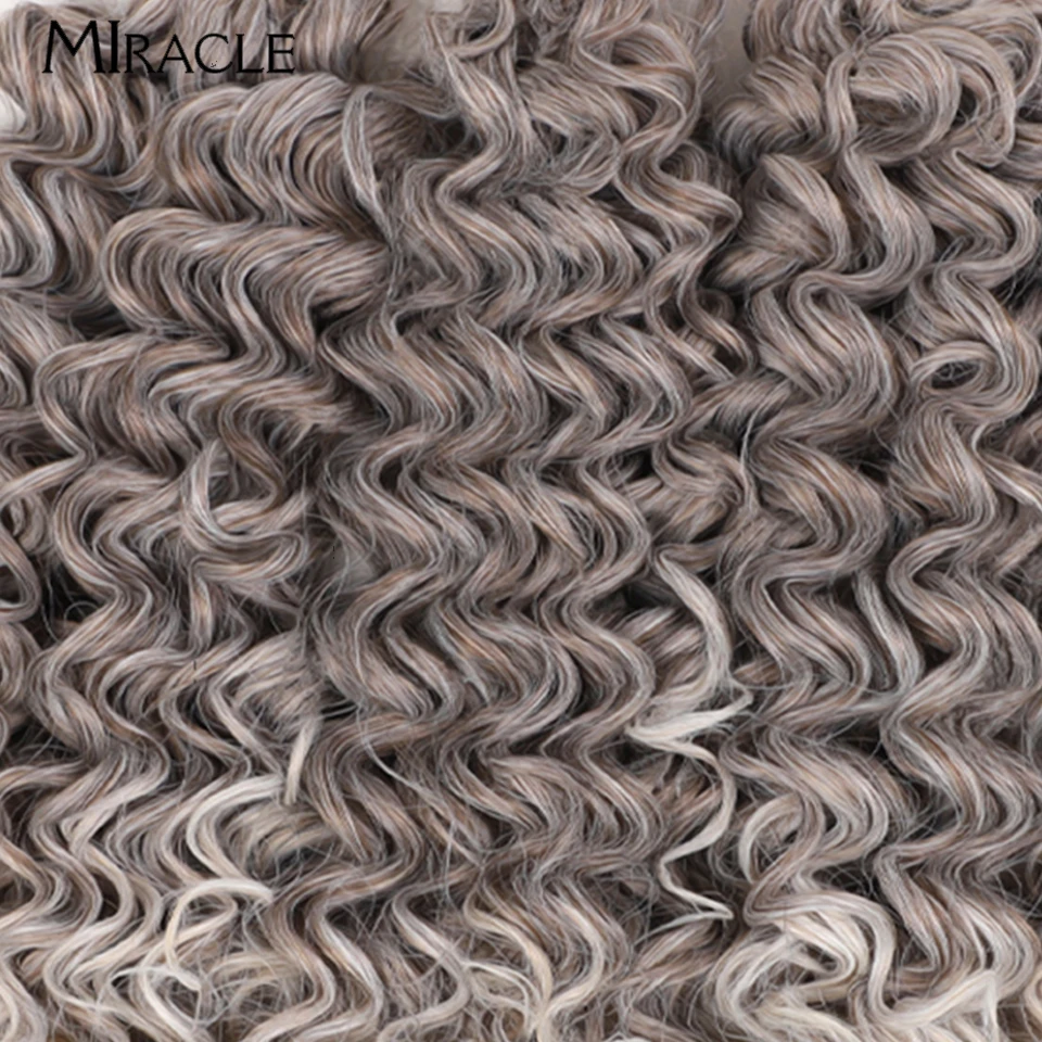 MIRACLE Synthetic Wavy Twist Crochet Hair Afro Curly Hair Crochet Braids Ombre Blonde 12 Inch Braiding Hair Extension Fake Hair