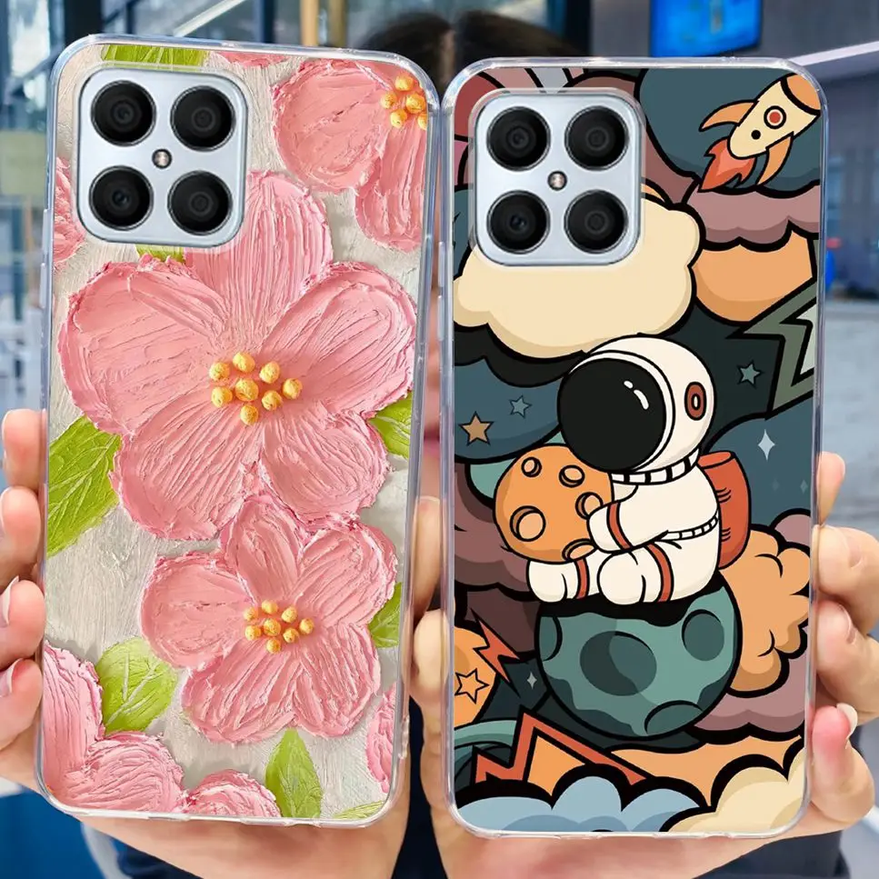 NEW For Honor X8 4G Case Cartoon Astronaut Butterfly TPU Soft Silicone Clear Cover For Huawei Honor X8 X30I X30i 4G Phone Case