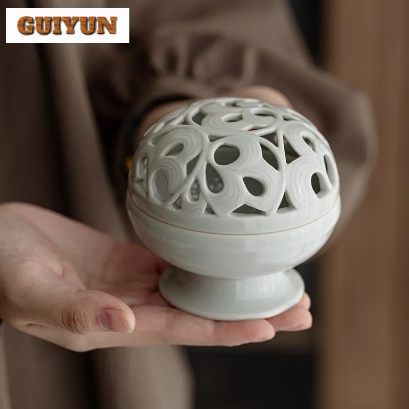 العتيقة نمط الأخضر الصقيل حامل البخور الجمالية زن حديقة البخور المعلقات عززات مبخرة حفل الشاي اكسسوارات الحرفية