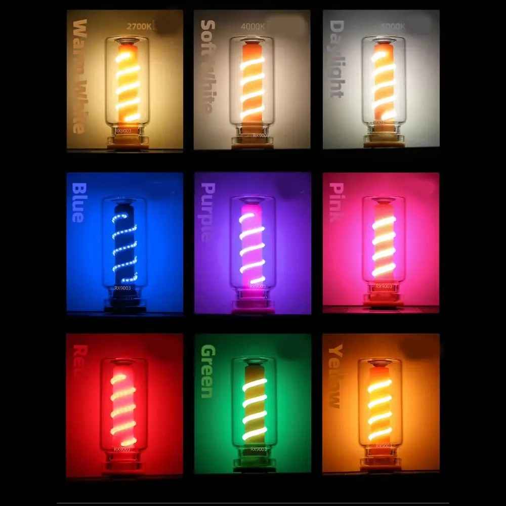 NEW DC 5V Night Light Touch Control Adjustable USB Lamp Colorful Spiral Filament Lamp Room Decor