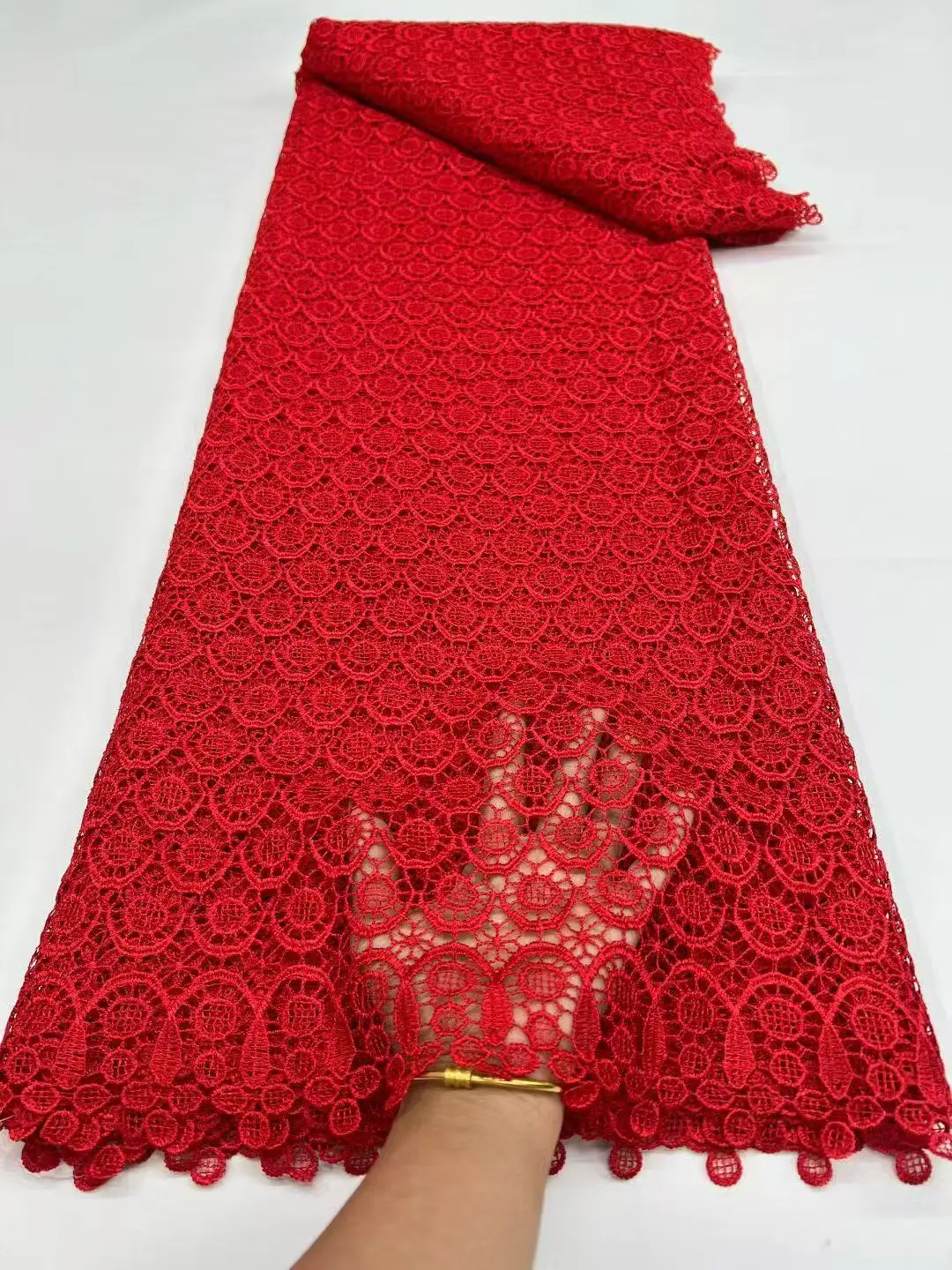 Telas de encaje de cordón de guipur africano para mujer, tela de encaje nigeriano soluble en agua, vestidos de novia, alta calidad, último, 5 yardas