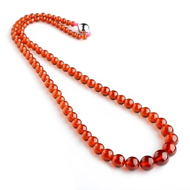 

Rough stone polished orange-red garnet necklace, girls' tower chain, neck chain, crystal necklace fashion