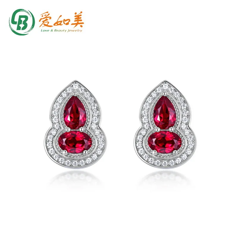 

Легкие роскошные серьги Cultivate Red Treasure Gourd, золото 18 карат, платиновое посеребрение PT950, 7-слойное золото, индивидуальный новый стиль