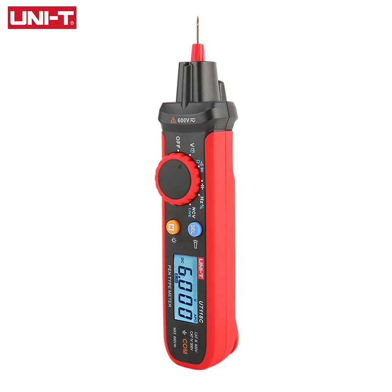 UNI-T True RMS Pen-Type Meter UT118C 600V DC/AC Voltage Resistance Capacitance Testing for Repair and DIY Enthusiasts