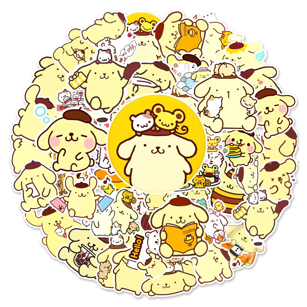 10/30/50 Stück Niedliche Pom Pom Purin Aufkleber Kawaii Cartoon-Sticker Graffiti Handyhülle Gepäck Wasserdichte Ästhetische Aufkleber Geschenke – Detail 2