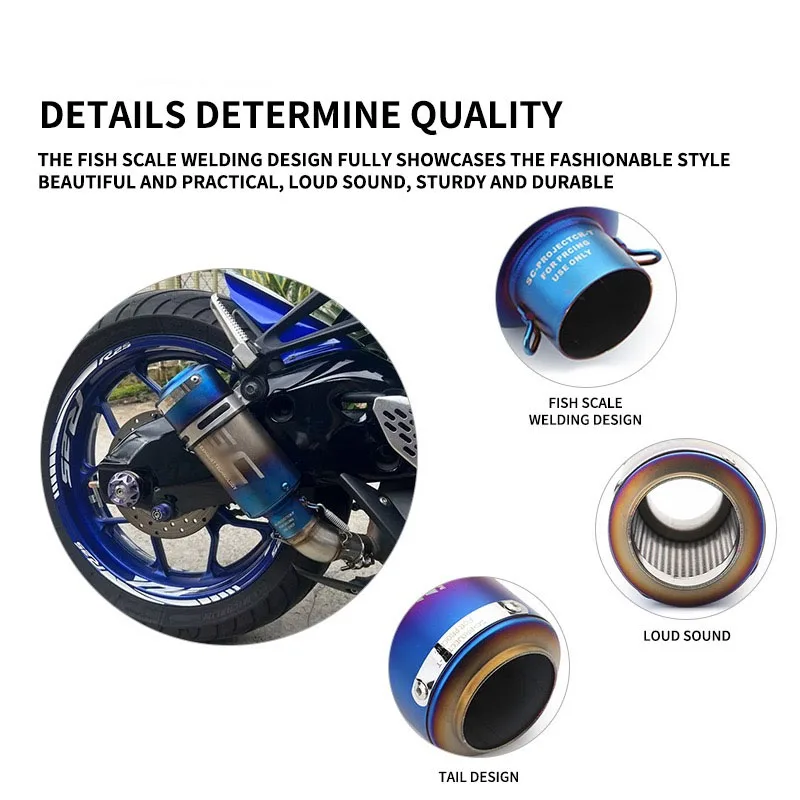 لكاواساكي Z900 Z800 Er6n Sv650 R1 R3 MT03 دراجة نارية العالمي العادم الأنابيب مع Db القاتل 51 مللي متر/60 مللي متر GP مشروع العادم الأنابيب #5