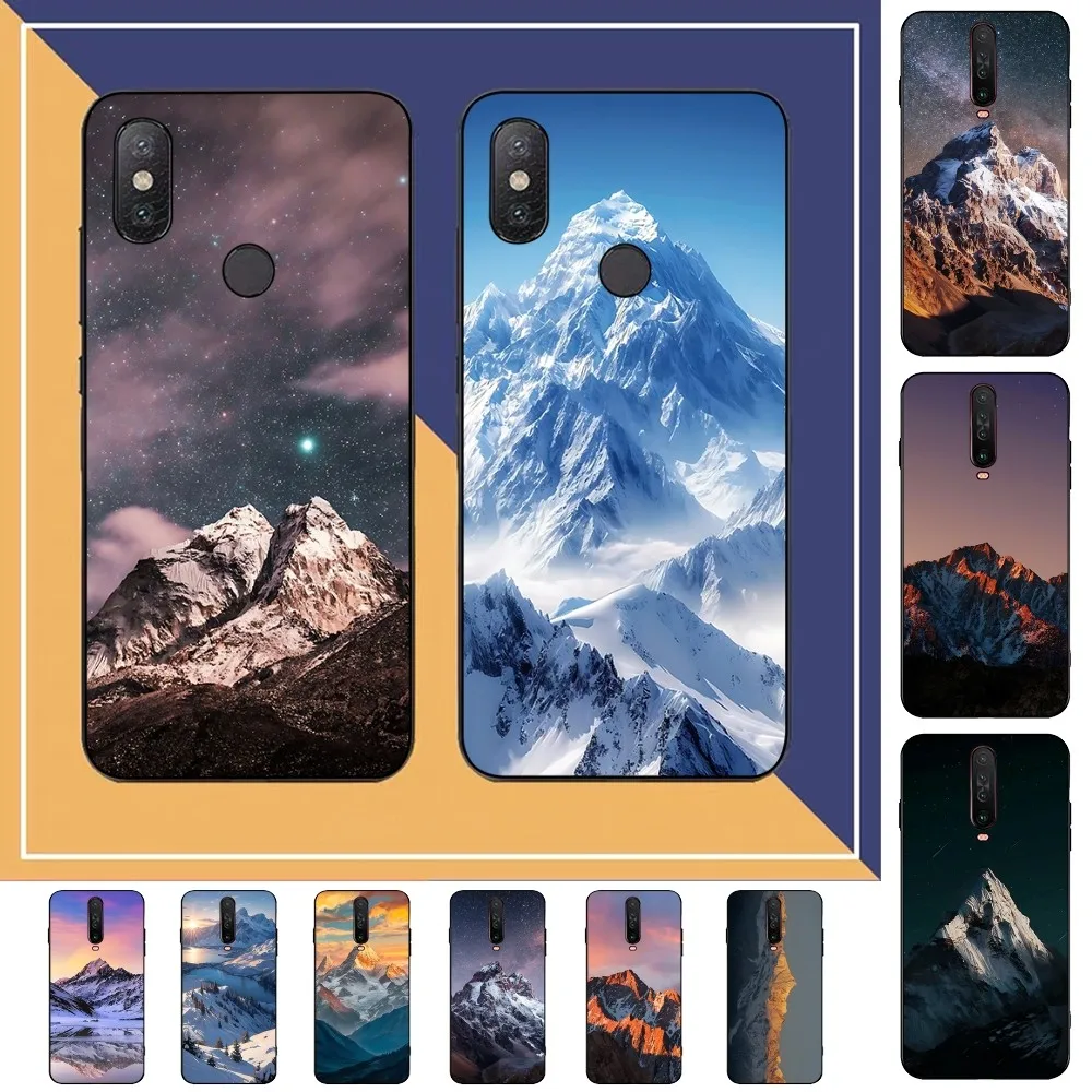 

Snow Mountain Landscape Sunset Plating Phone Case For Redmi Note 4 X 5 A 6 7 8 T 9 9S 10 11 11S 11Epro Poco M3 Pro