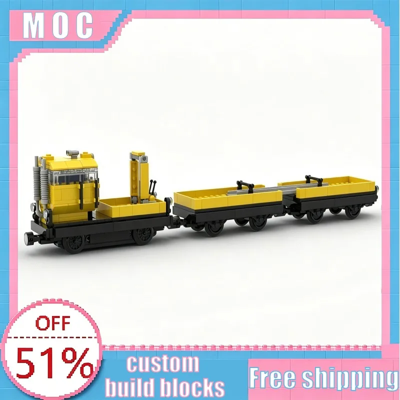 

370PCS MOC Klv53 Maintenance Railcar With Two Kla03 Sidecars Model Custom Creative Building Blocks Educational Assembly Toy Gift