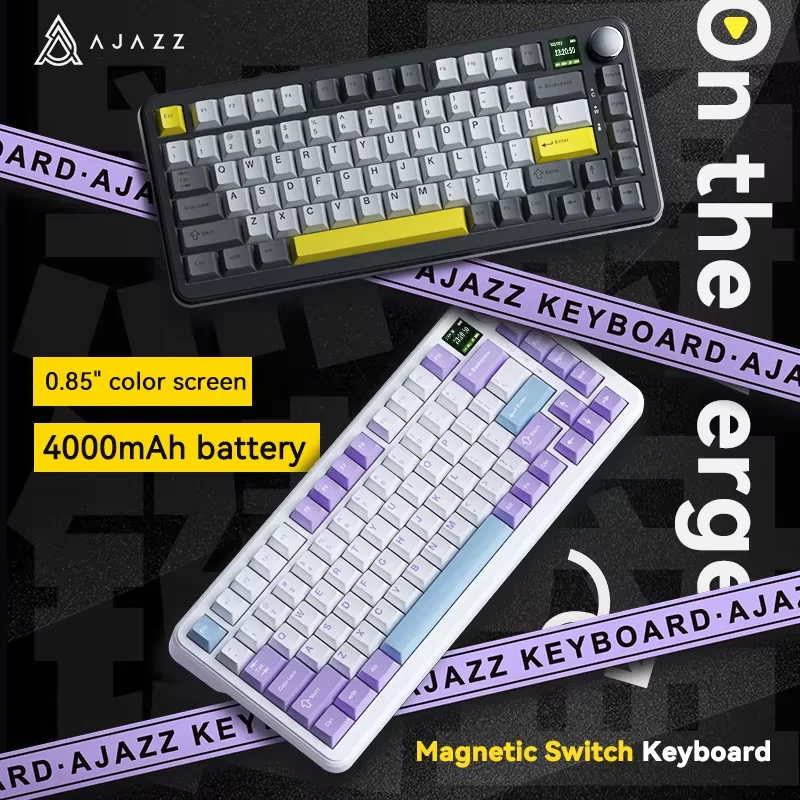 AJAZZ AK820 MAX HE Clavier de jeu magnétique à effet Hall, actiononnement réglable, taux d'érollage 8KHz, joint, clavier filaire