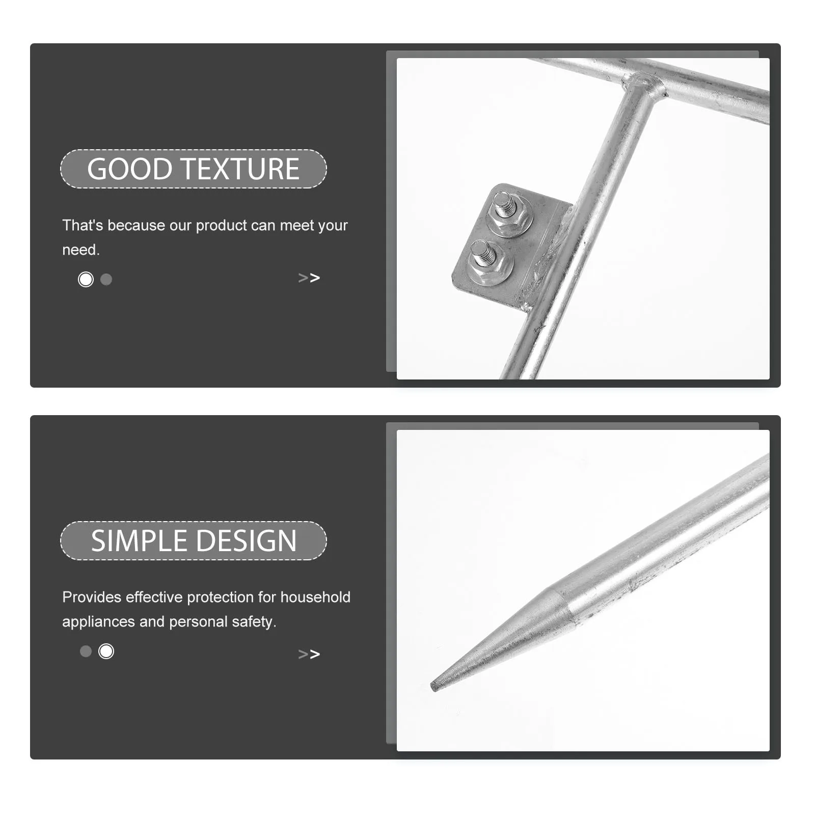 Ground Rod 4 8 Mm Galvanized Steel Metal Grounding Stake For Outdoor Electric Fence Antenna Protection