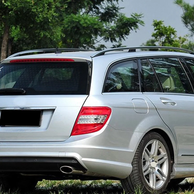 2007 bis 2014 für Mercedes-Benz C-Klasse W204 Variant Wagon C200 C260 Heckscheiben-Seitenspoilerverkleidung, hochwertiges ABS, glänzend schwarz – Detail 6