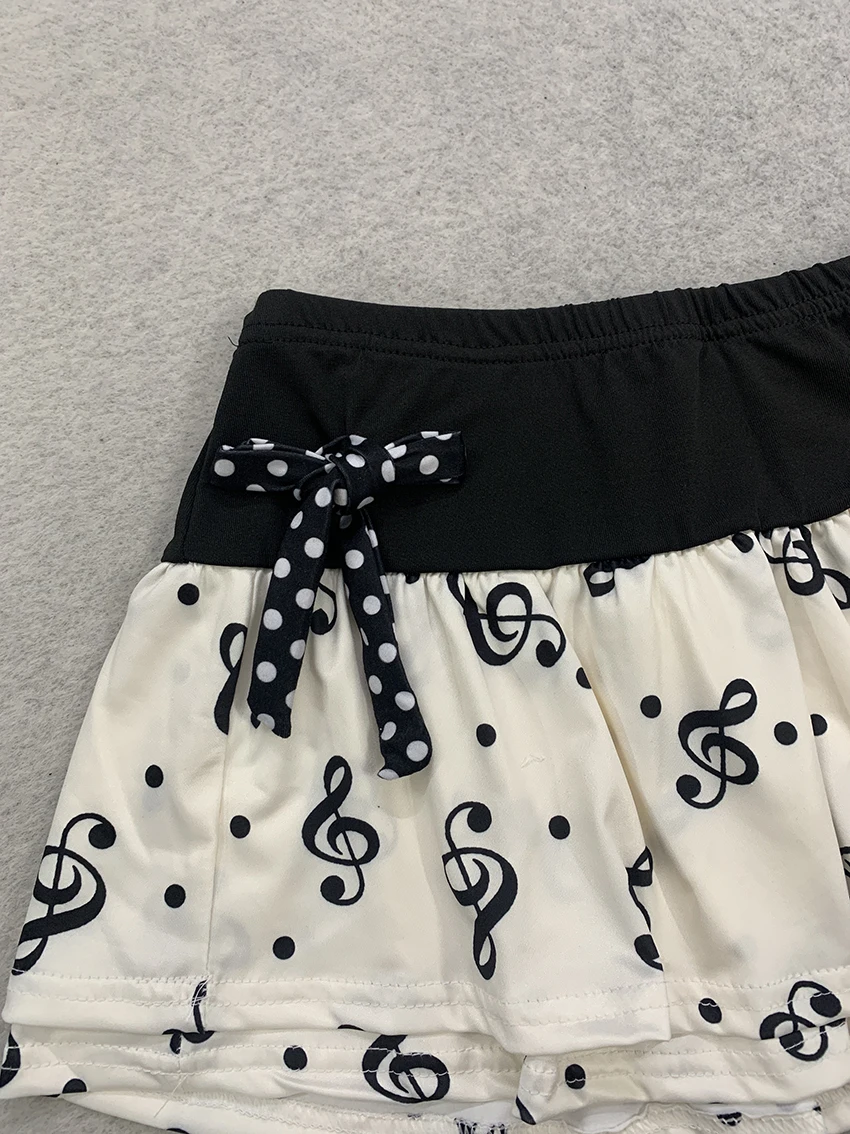 Musiknoten-Print Damen Bikini-Sets mit Rock, Neckholder, Schleifendekoration, Badeanzüge für Sommer, Strand und Urlaub, Zweiteilige Badebekleidung – Detail 8