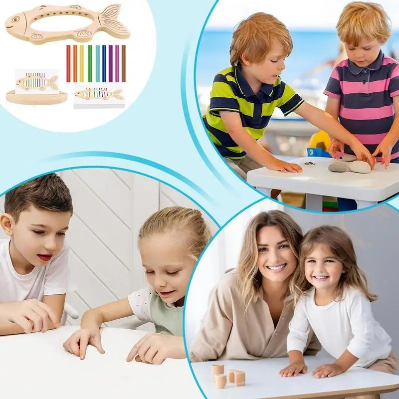 Fine Motor Skills Sensory Toys Fish-Shaped Color Sorting Stick Water-Based Paint Early Educational Toy For Children's Day Easter