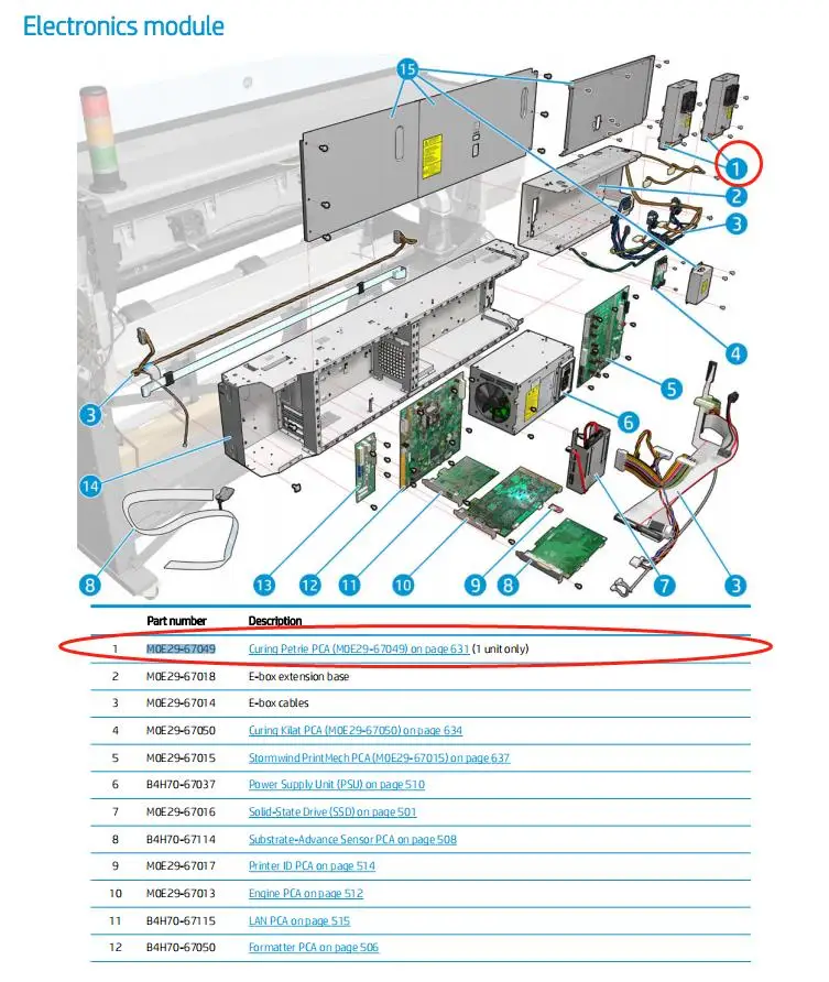 Imagem -03 - Plotter para Impressora Recondicionada Cura Petrie Control Pca Storm Latex 560 Latex570 M0e2967049 1pc Peças