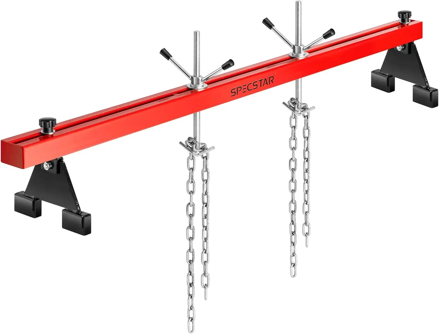 

1100 Lbs Engine Support Bar Transverse Hoist for Motor Transmission with 2 Points Lift Holder and Dual Hooks
