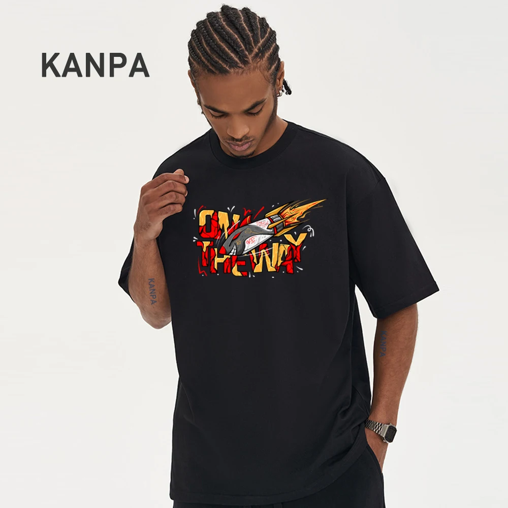 

Men's Vintage Oversized T-Shirt Summer Fitness Cotton Harajuku Cartoon pattern printing Joggers Gym Running Training T-Shirts