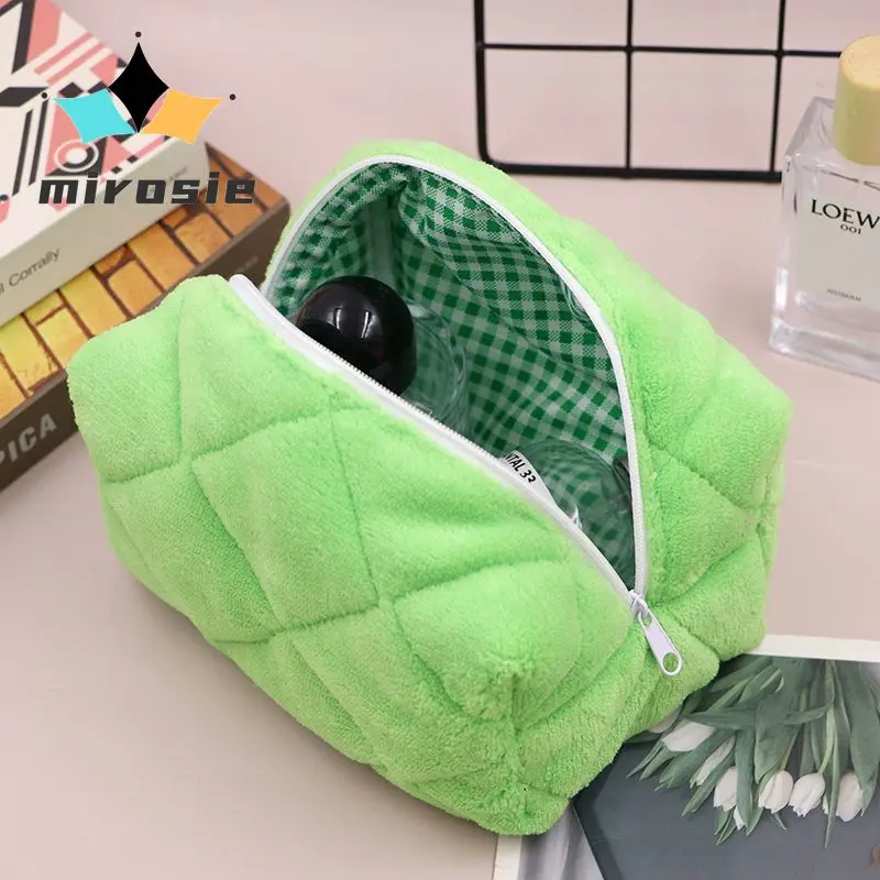 MIROSIE Towel Fabric Cosmetic Stitched Large Capacity  Travel Toiletry Bag Cosmetic and Skincare Storage Bag for Makeup Skincare