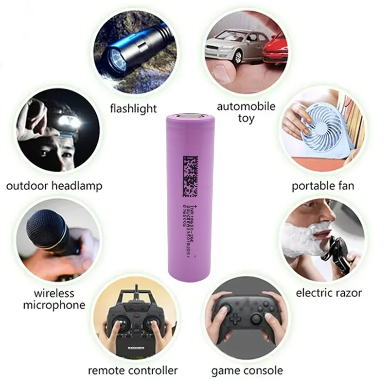 Real capacity 18650 INR18650 26E 3.6V 2600mAh Rechargeable Li-ion Battery, for Toys Tools Flashlight Battery