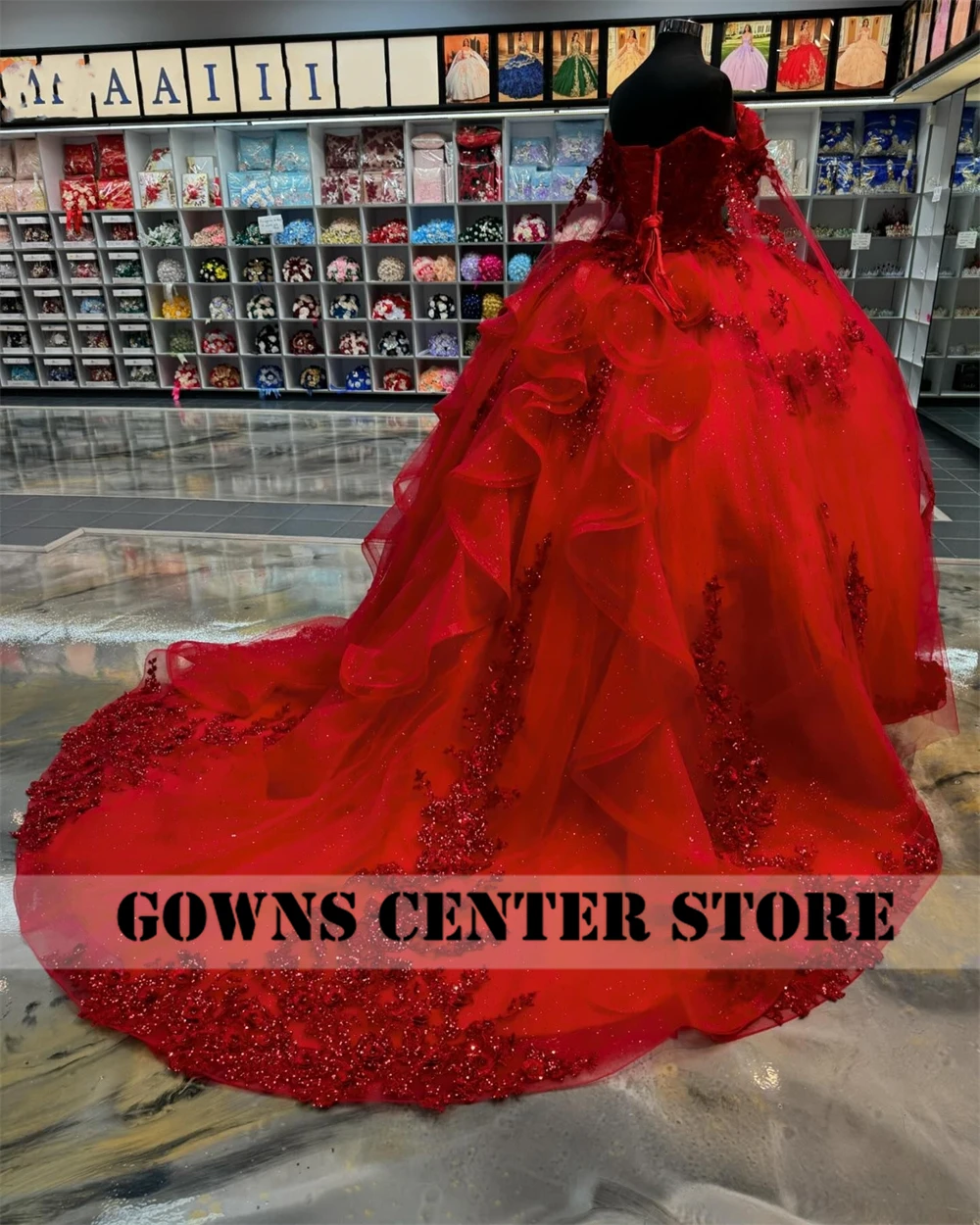 Ablaze Shine Red Lace Appliques Ball Gown Quinceanera Dress Mexican Sweetheart Spghetti Sweet 15 Dress Corset Vestidos De 15 Año