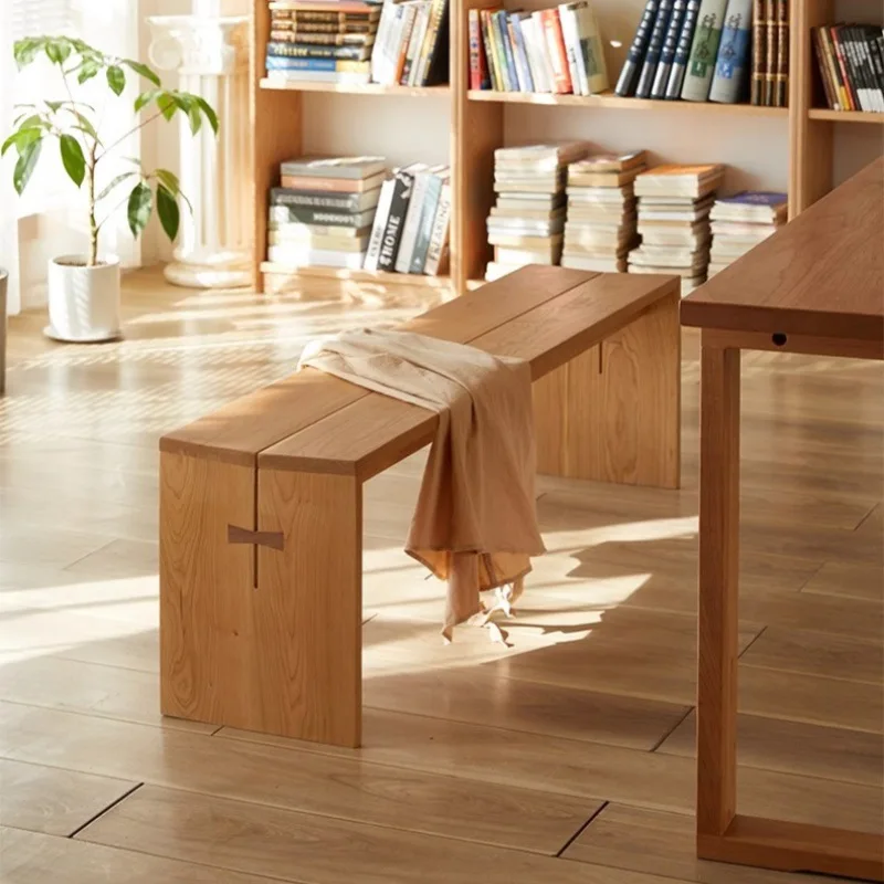 

solid wood bench home Nordic modern minimalist dining table stool
