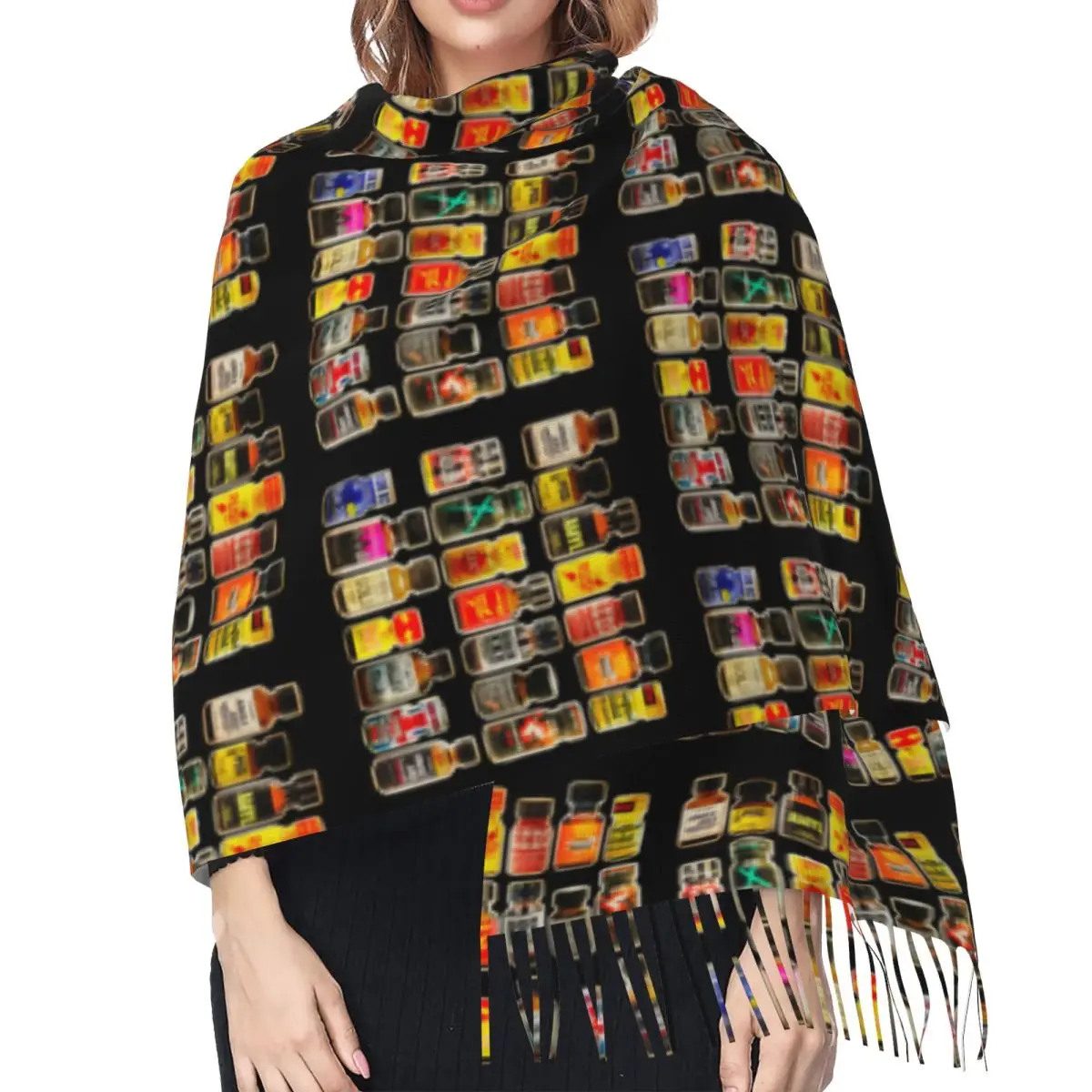 Poppers Bottles Gay Rush Jungle Juice Amyl Inhaler Scarf Tassel Scarves for Women Soft Warm Shawls and Wraps Long Shawl Wrap