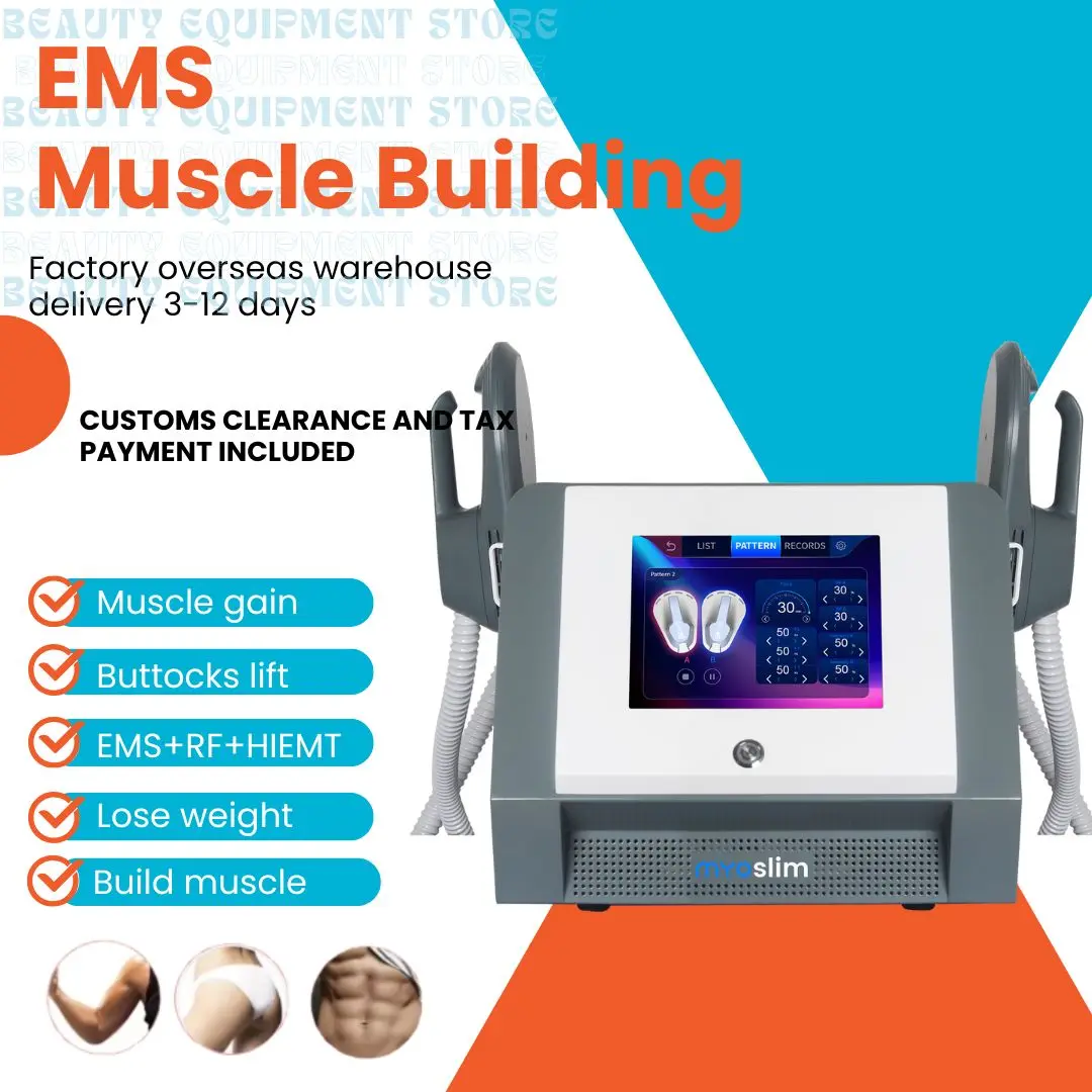 Appareil de Sculpture Musculaire MYOslim, Machine de Fitness, Amincissement, EMS, Élimination des Graisses, Perte de Poids, Équipement de Salon de Beauté Stimulant avec 2 Poignées