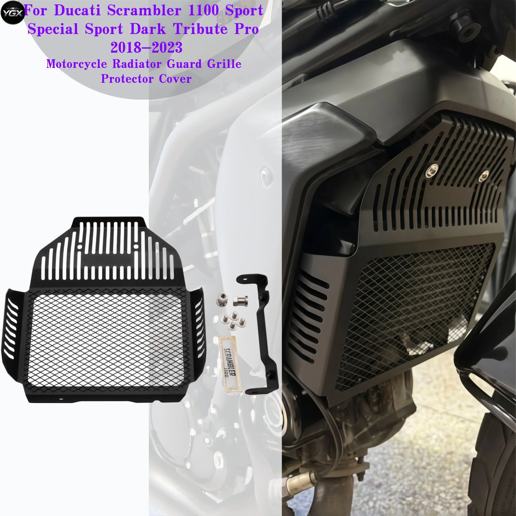 Motorcycle Radiator Guard Grille Protector Cover For Ducati Scrambler 1100 Sport Special Sport Dark Tribute Pro 2018-2023
